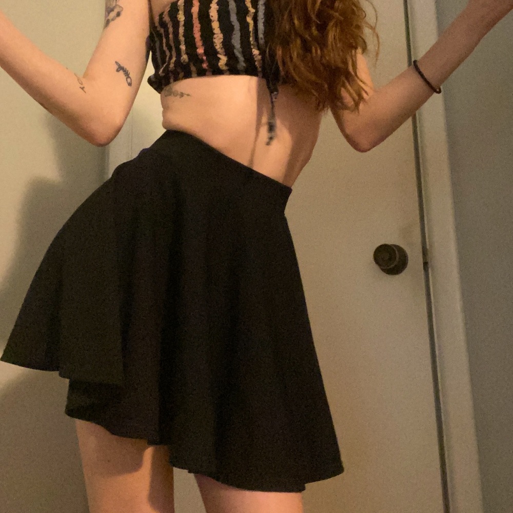 Black Mini Skater Skirt